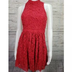 Hollister Red Lace Sleeveless Dress Woman’s Size M